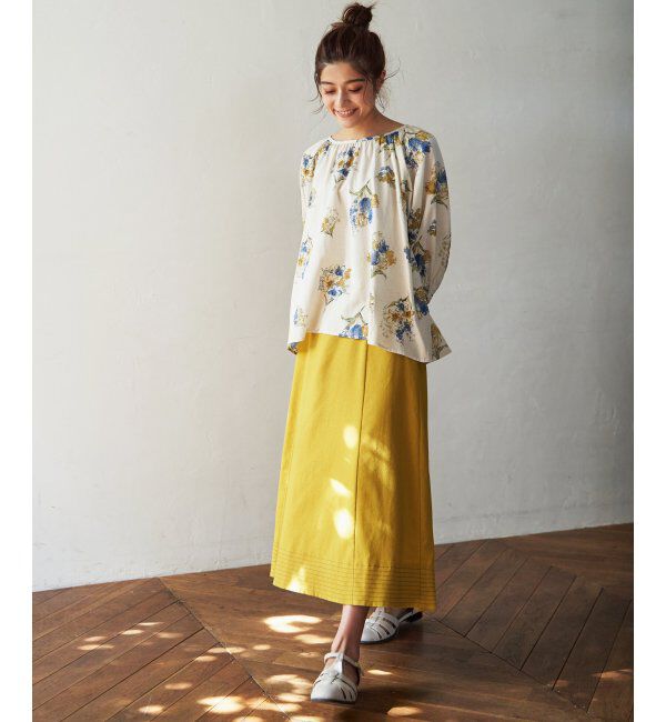 Lbc with Life「リネン混配色ステッチスカート」|スカート|