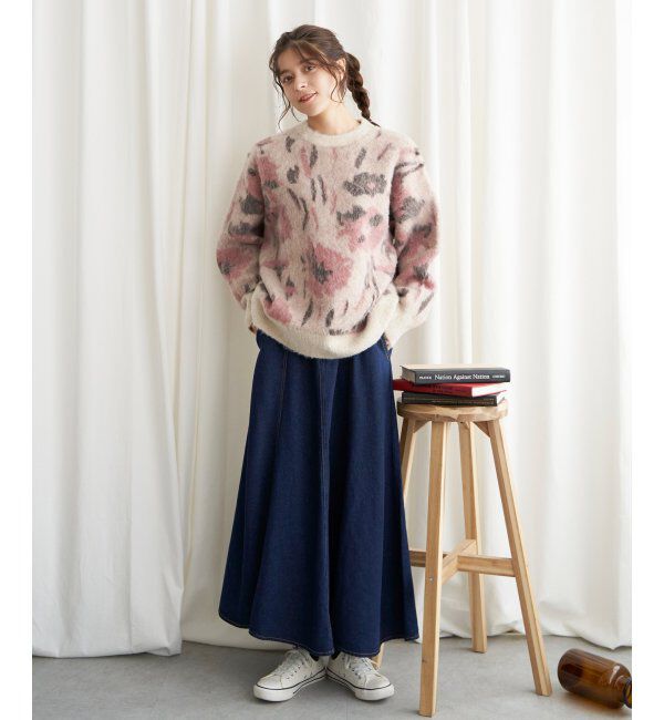 Lbc with Life「フラワージャカードふんわりプルオーバー」|カーディガン|