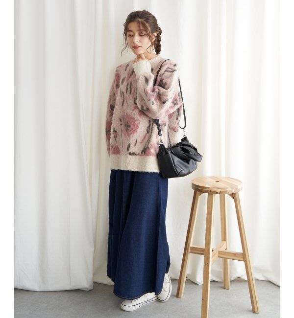 Lbc with Life「フラワージャカードふんわりプルオーバー」|カーディガン|