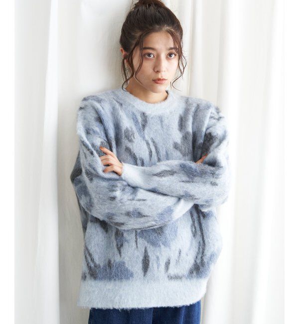 Lbc with Life「フラワージャカードふんわりプルオーバー」|カーディガン|