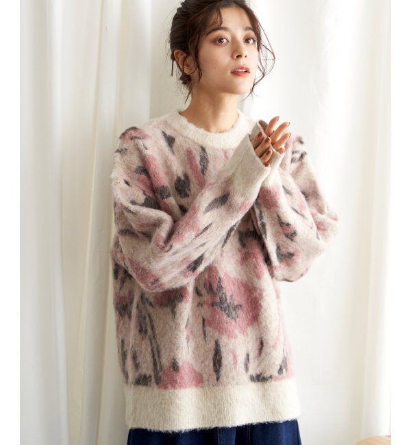 Lbc with Life「フラワージャカードふんわりプルオーバー」|カーディガン|