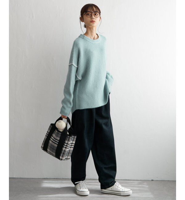 Lbc with Life「配色ステッチ畦ニットプルオーバー」|カーディガン|