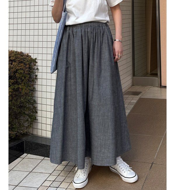 Lbc with Life「コットンシャンブレーギャザースカート」|スカート|