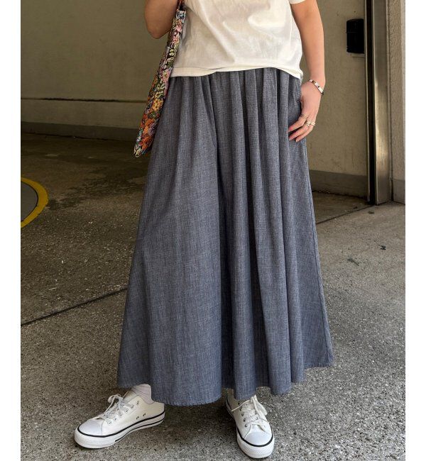 Lbc with Life「コットンシャンブレーギャザースカート」|スカート|