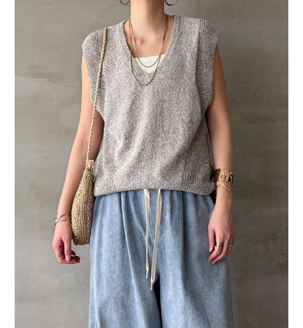 Lbc with Life「ミニブークレ2WAYジレ」|ニット・セーター|