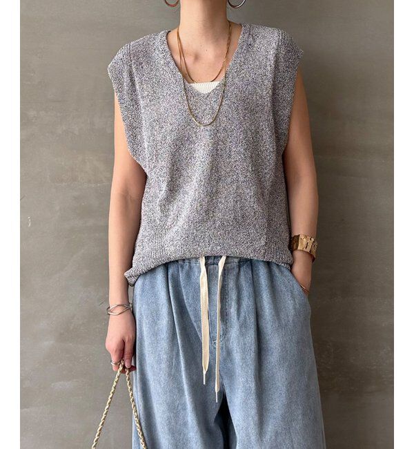 Lbc with Life「ミニブークレ2WAYジレ」|ニット・セーター|