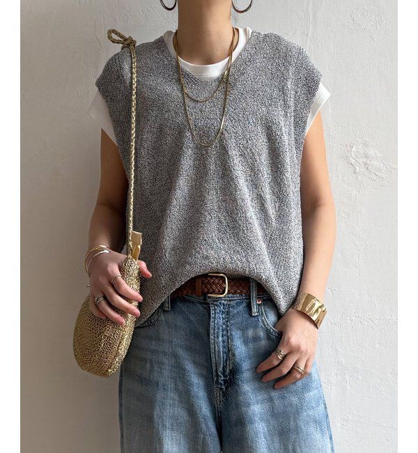 Lbc with Life「ミニブークレ2WAYジレ」|ニット・セーター|