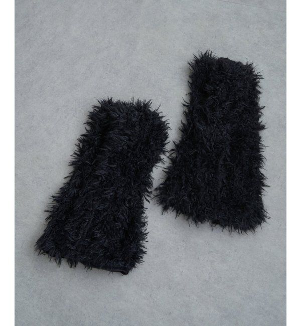 VENCE share style「ファーレッグカバー」|ソックス|ブラック