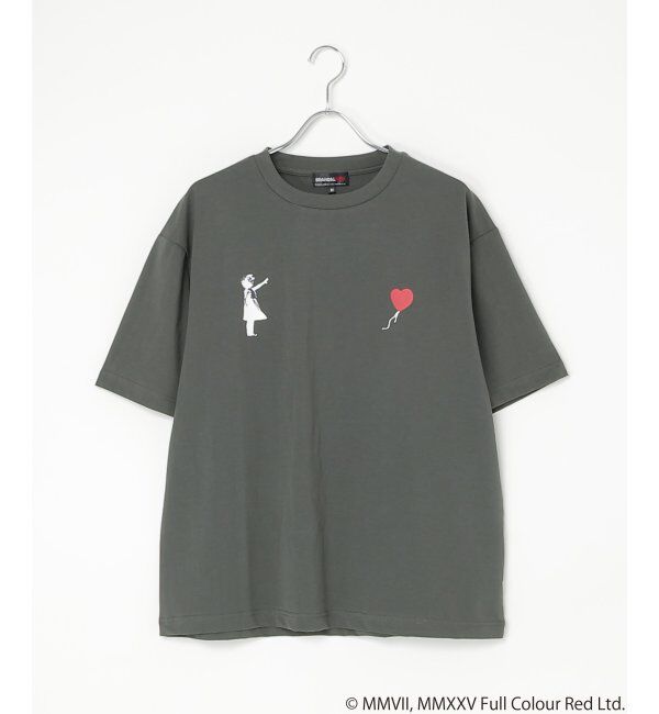 VENCE share style「【接触冷感】Banksy バンクシー Girl with Balloon プリントT」|Tシャツ・カットソー|チャコール