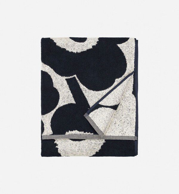 Marimekko「Unikko バスタオル」|タオル|ｺｯﾄﾝ&times;ﾀﾞｰｸﾌﾞﾙｰ