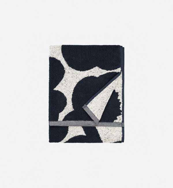 Marimekko「Unikko ハンドタオル」|タオル|ｺｯﾄﾝ&times;ﾀﾞｰｸﾌﾞﾙｰ