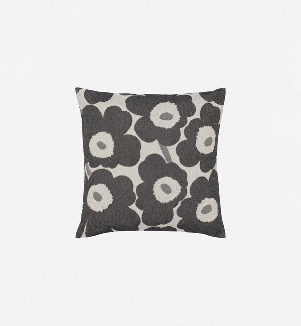 Marimekko「Pieni Unikko クッションカバー 47&times;47cm」|クッション・クッションカバー|チャコール&times;サンド