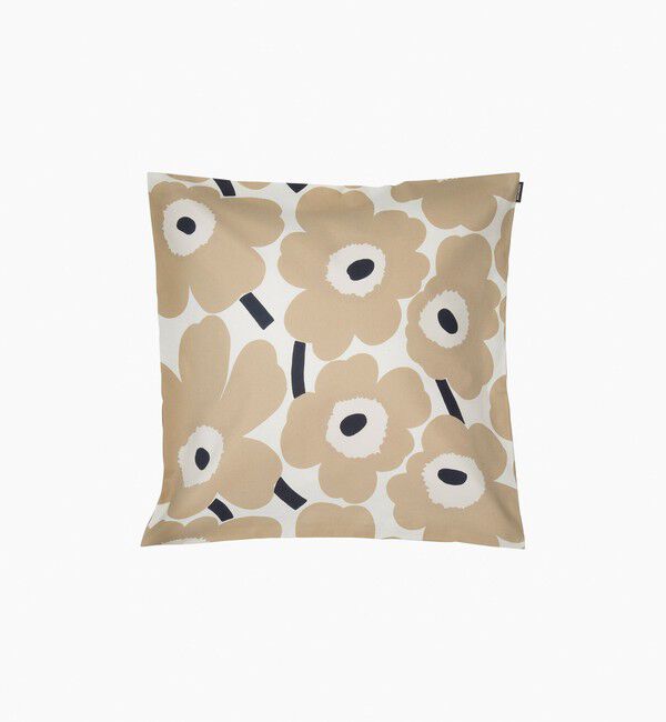 Marimekko「Pieni Unikko クッションカバー 50x50cm」|クッション・クッションカバー|ベージュ&times;ホワイト