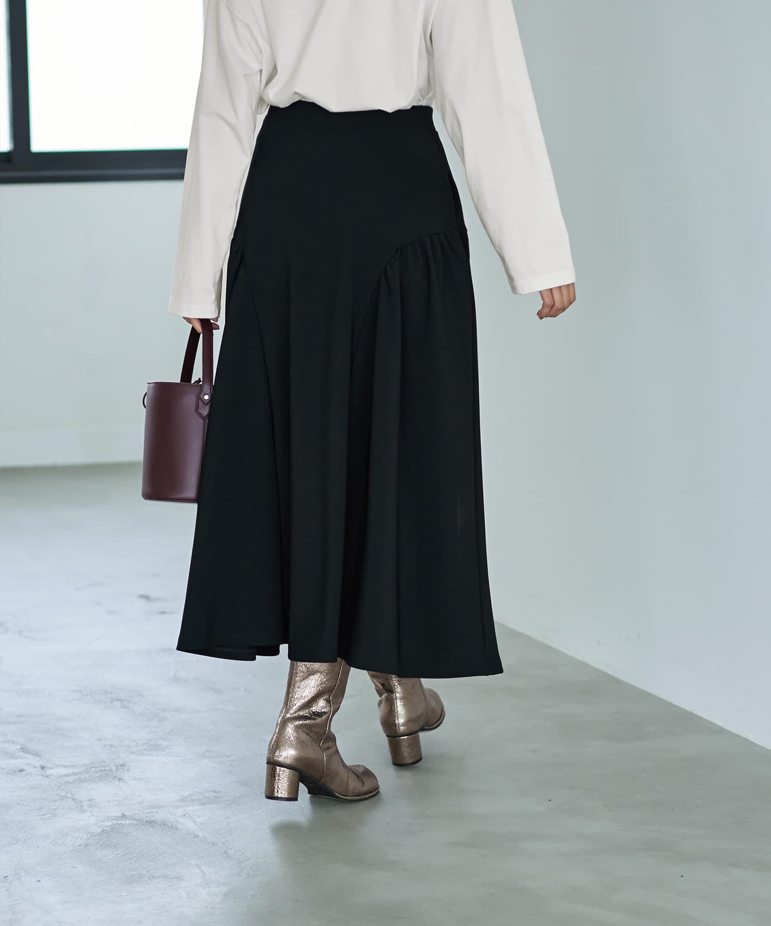 STYLE DELI「ラウンドギャザーフレアスカート」|フレア|