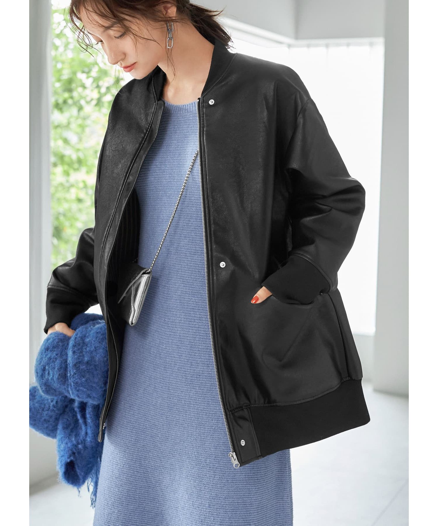 STYLE DELI「フェイクレザーBIGブルゾン」|ブルゾン・スタジャン|