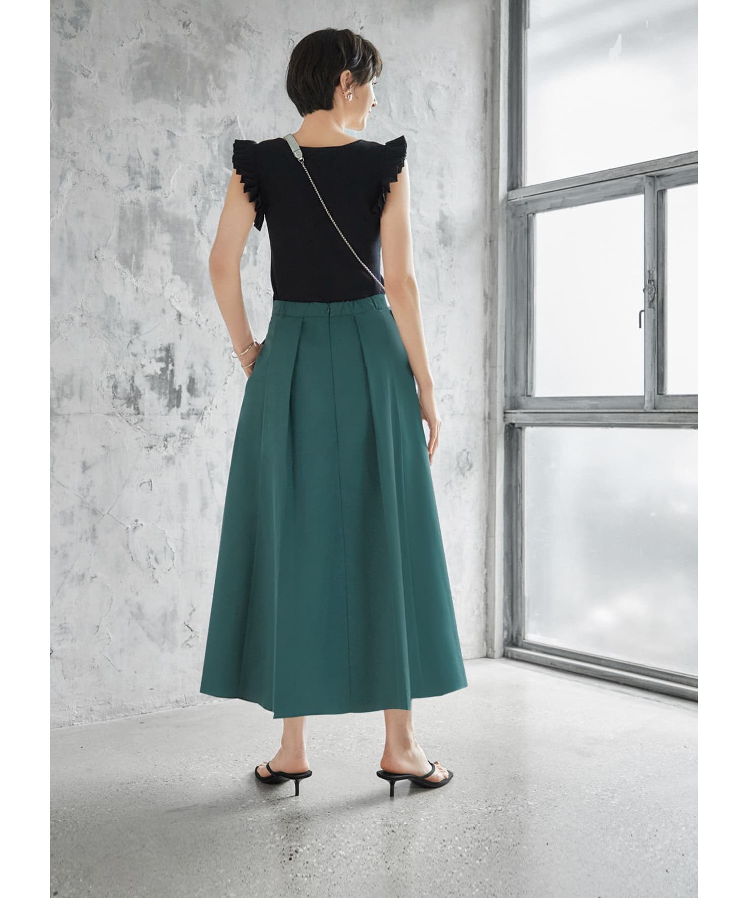 STYLE DELI「ブルゾン生地ボリュームタックスカート」|スカート|