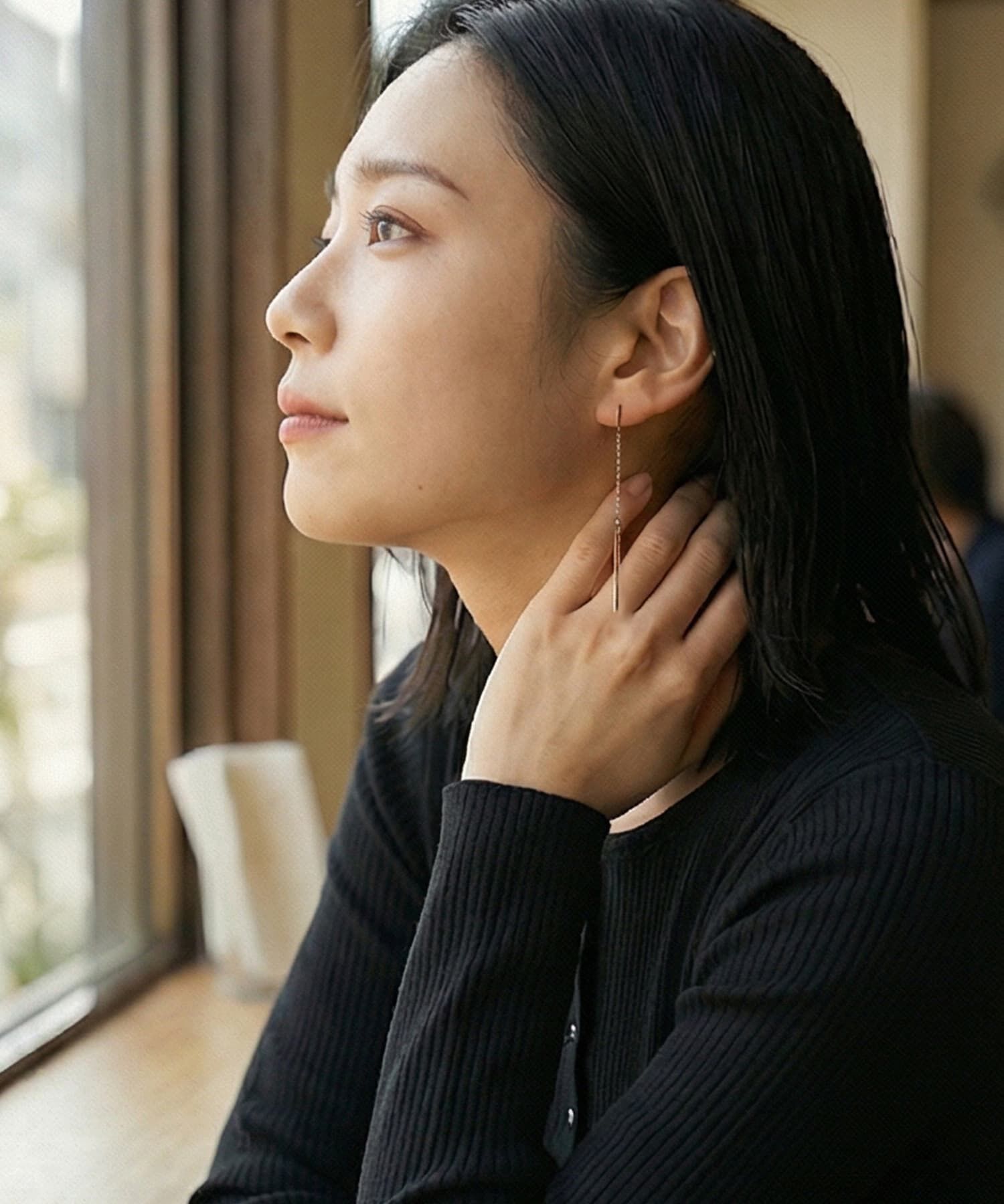 STYLE DELI「【DELI by】スリムバーロングチェーンピアス」|ピアス|