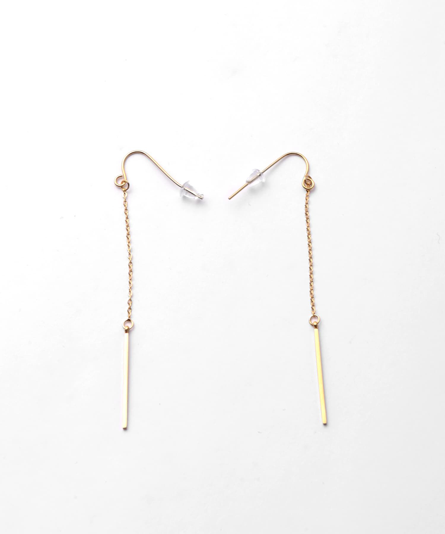 STYLE DELI「【DELI by】スリムバーロングチェーンピアス」|ピアス|ゴールド