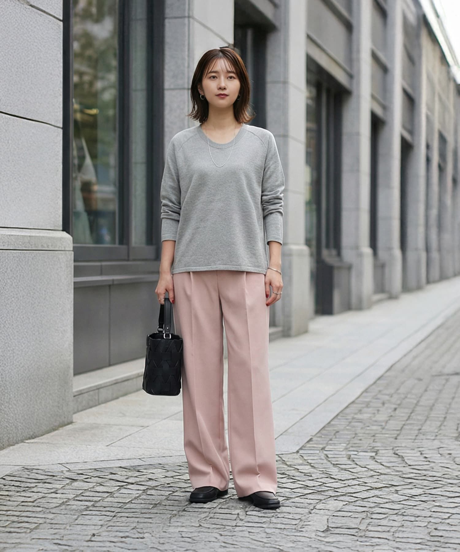 STYLE DELI「サラッと綿混Uネックニットトップス」|ニット・セーター|