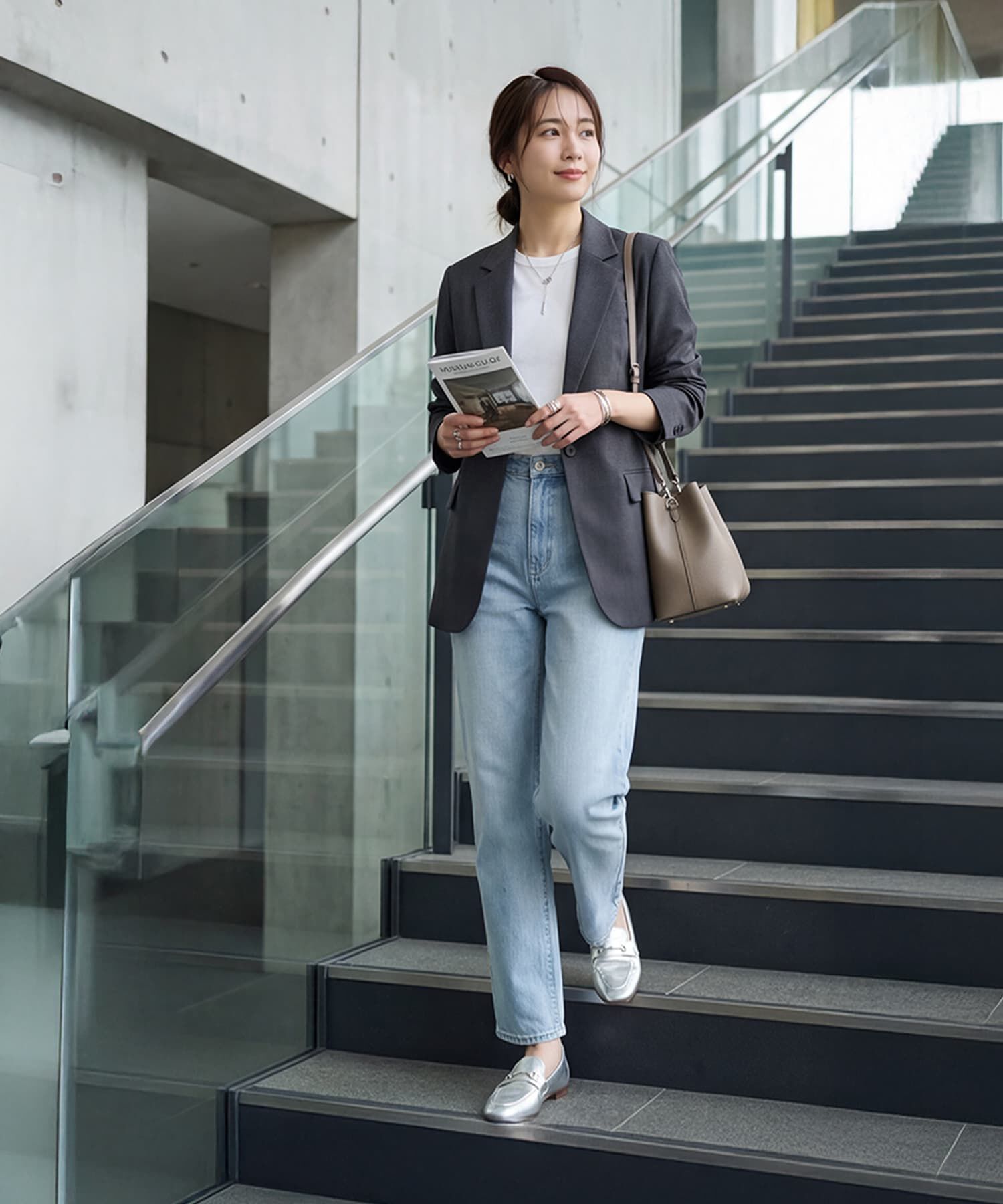 STYLE DELI「【DELI by】ダブルスクエアフレーム・ドロップネックレス」|ネックレス|