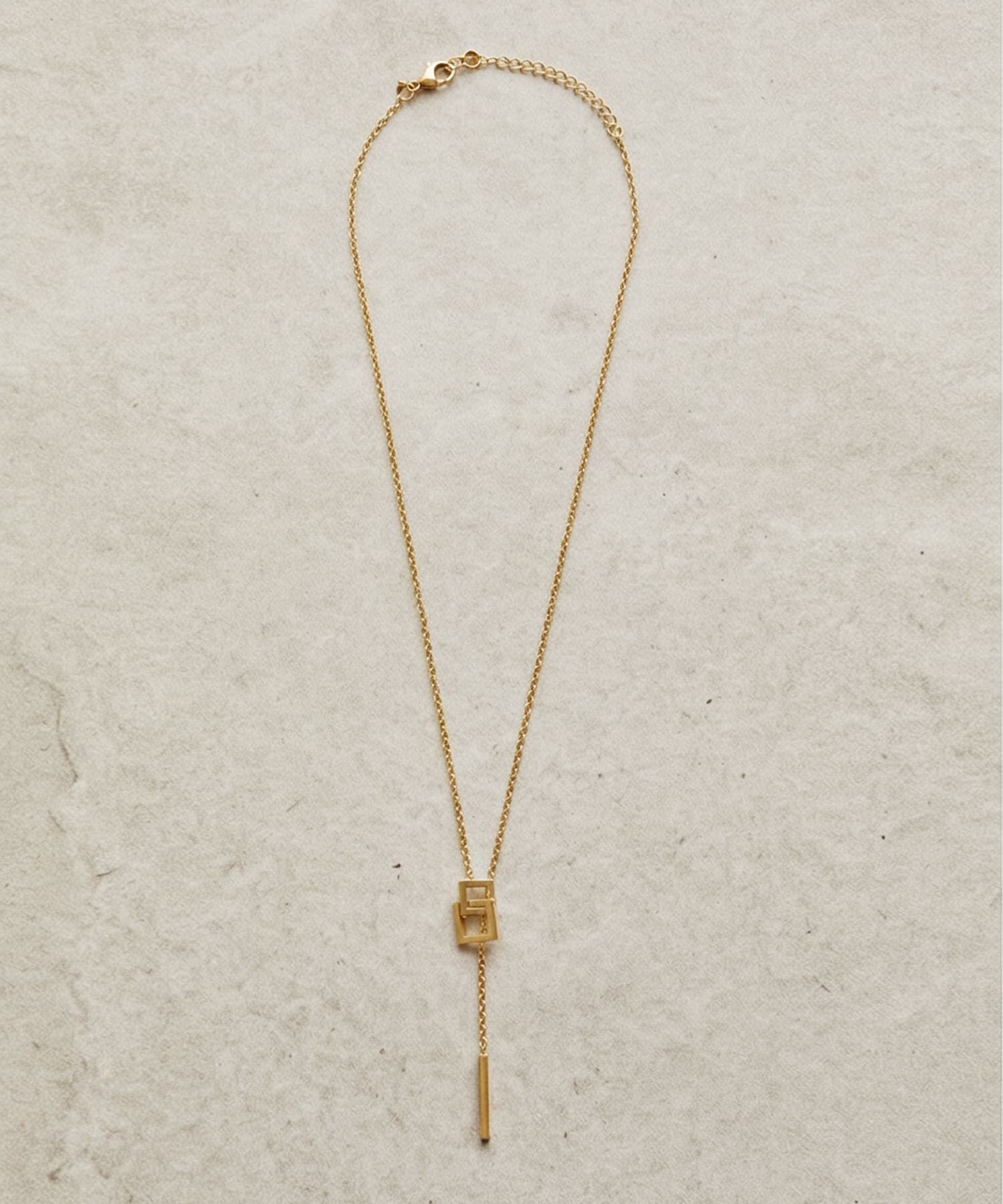 STYLE DELI「【DELI by】ダブルスクエアフレーム・ドロップネックレス」|ネックレス|