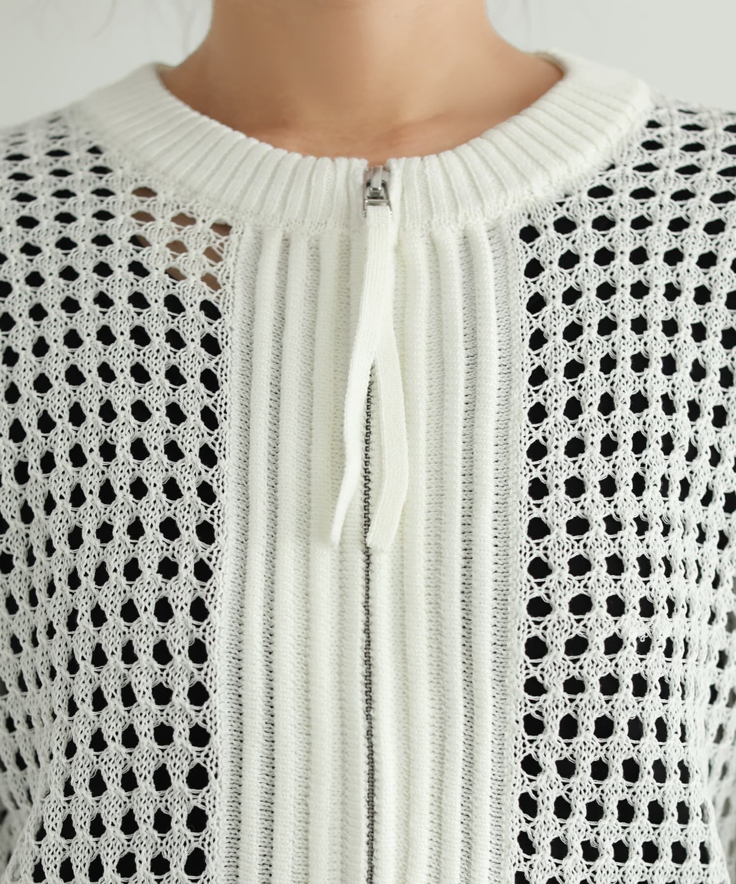 STYLE DELI「【selection】メッシュジップカーディガン」|カーディガン|