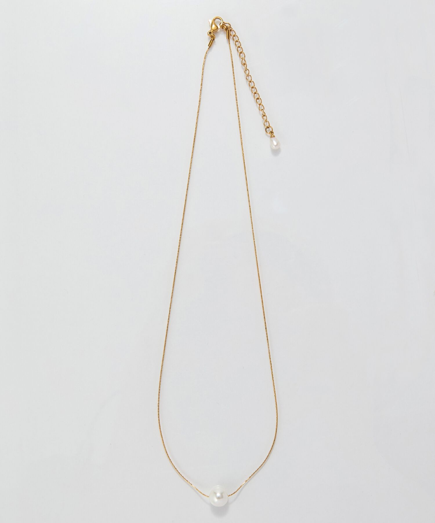 Phoebe「【金属アレルギー対応】ワントップパールネックレス　ゴールド/サージカルステンレス」|ネックレス|