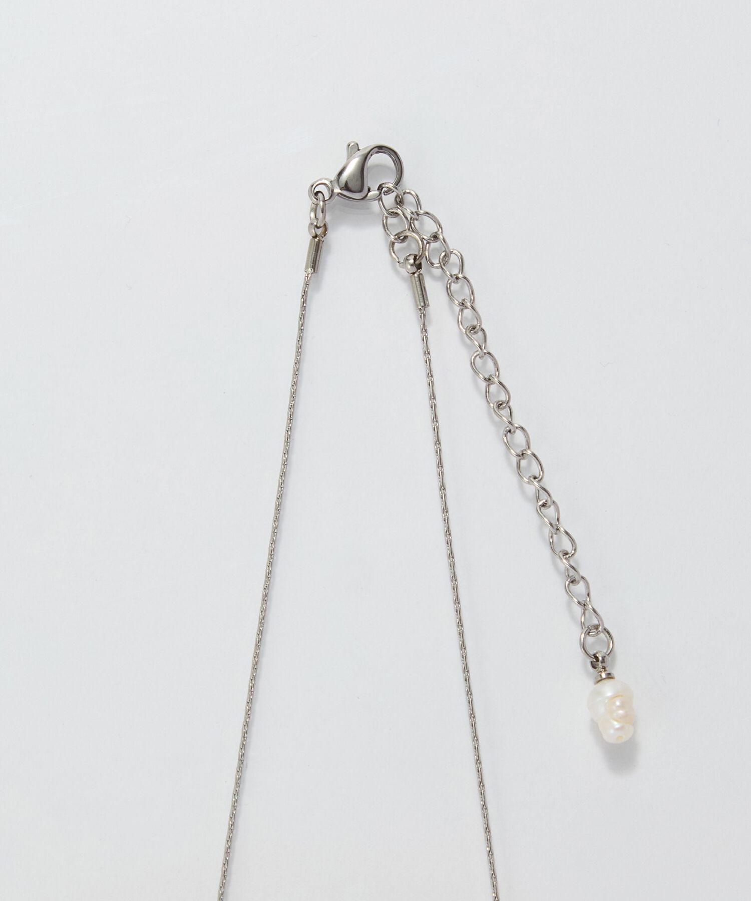 Phoebe「【金属アレルギー対応】ワントップパールネックレス　シルバー/サージカルステンレス」|ネックレス|