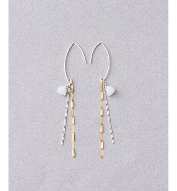 Jouete「ピアス ブルーカルセドニー コンビカラー」|ピアス|ゴールド系その他