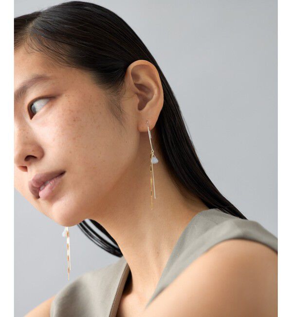 Jouete「ピアス ブルーカルセドニー コンビカラー」|ピアス|