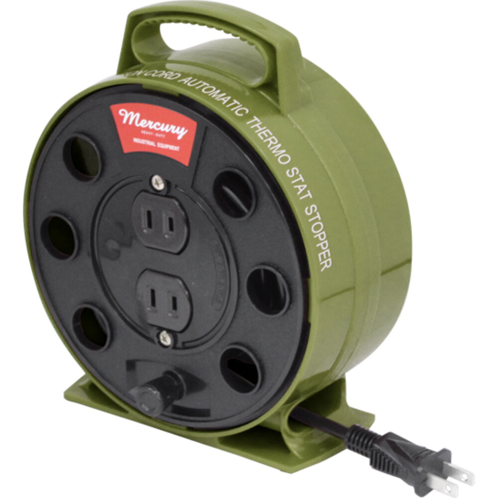 MERCURY「マーキュリー 雑貨 通販 延長コード オシャレ 5m 電源タップ おしゃれ コードリール 電源」|その他|グリーン1