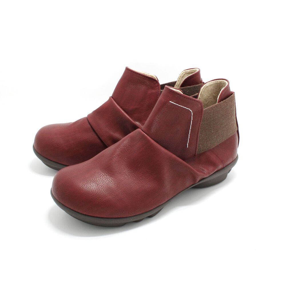 BACKYARD FAMILY「ショートブーツ レディース 歩きやすい 通販 靴 ブーツ 歩きやすい 2ball 幅広 ブランド」|ショートブーツ|レッド1