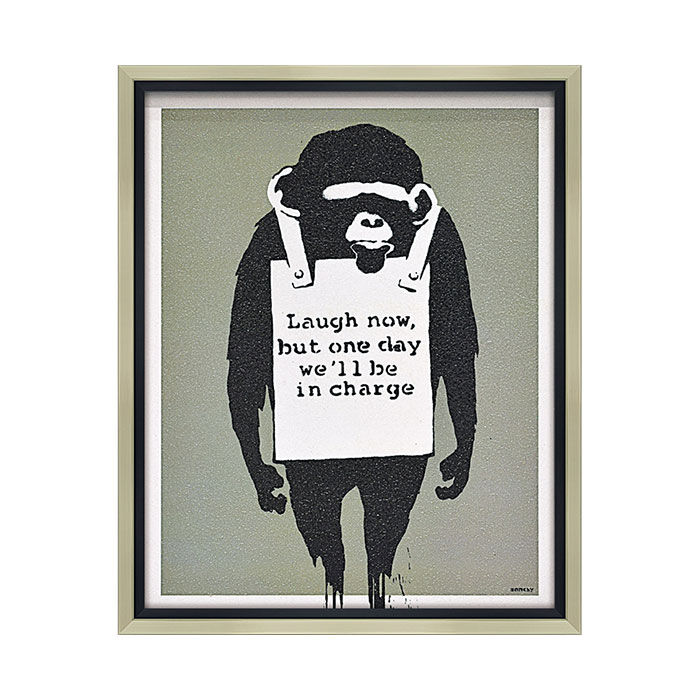 BACKYARD FAMILY「バンクシー 絵 通販 ラフナウ 約 43cm &times; 53cm Laugh Now アートフレーム」|その他|