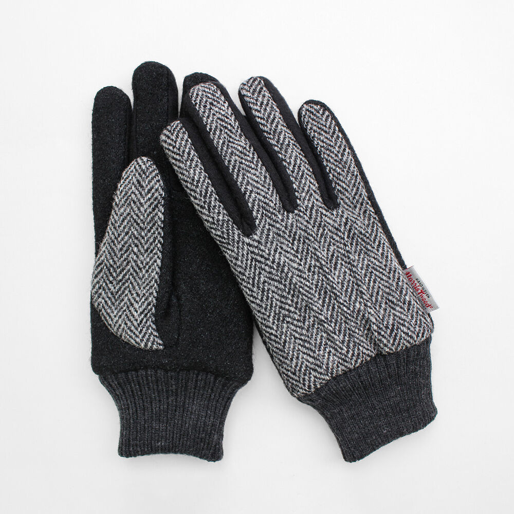 BACKYARD FAMILY「ハリスツイード 手袋 メンズ 通販 Harris Tweed グローブ 手ぶくろ」|手袋|グレー1