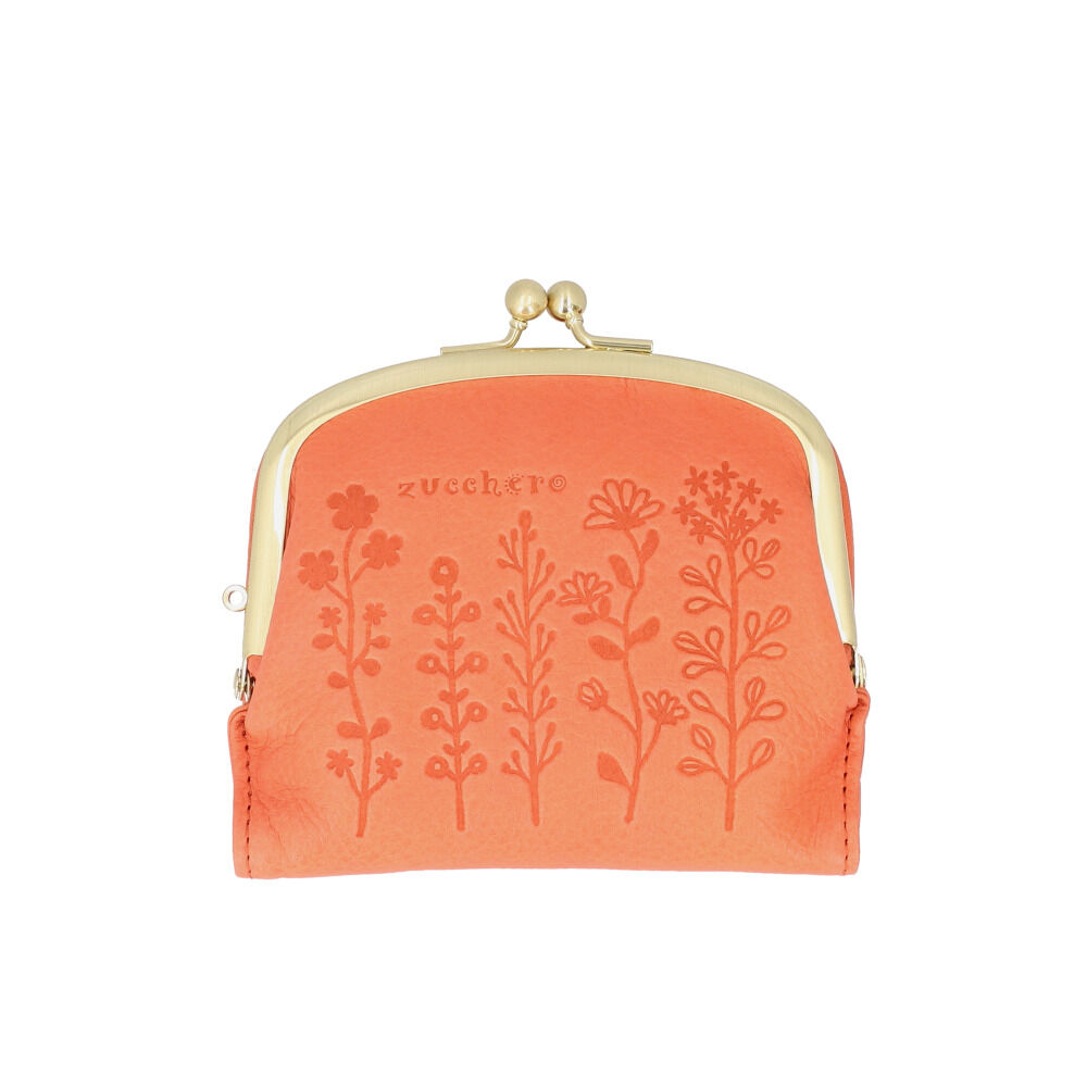 BACKYARD FAMILY「ズッケロ 財布 通販 日本製 本革 花柄 カード収納 がまくち財布 がま口財布 財 レディース」|財布|オレンジ1