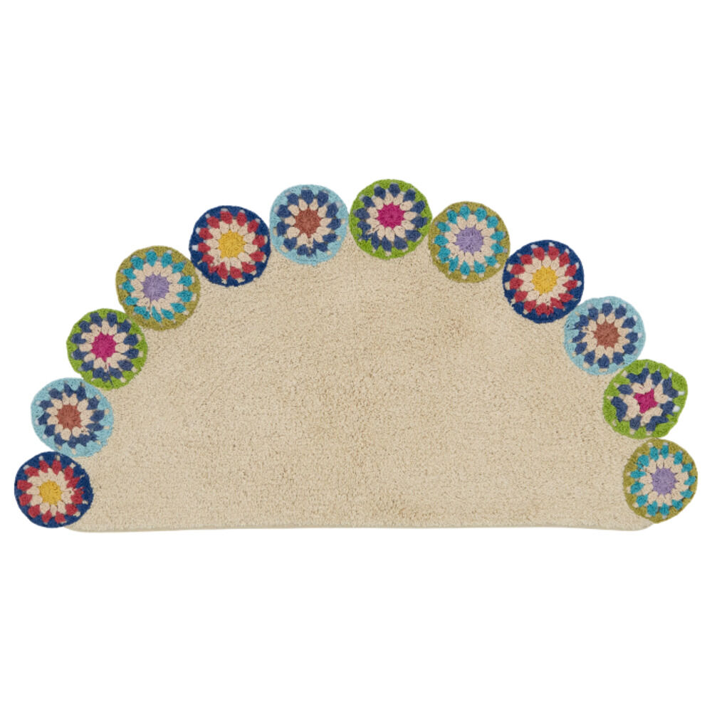 BACKYARD FAMILY「フロアマット 半円形 かわいい 通販 マット 玄関マット ドアマット ラグ 敷物」|その他|ホワイト1