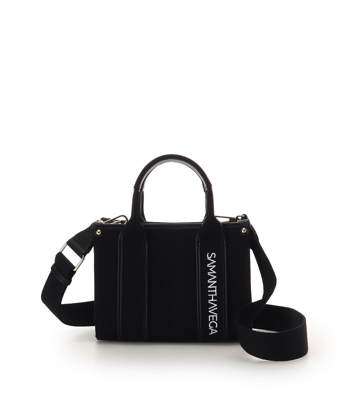 Samantha Vega「新色ロゴテープキャンバスショルダーバッグ（ミニ）」|ショルダー・メッセンジャー|ブラック