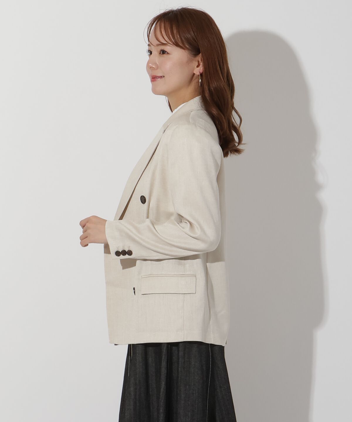 アンドクチュール「麻調テーラードジャケット」|テーラードジャケット|