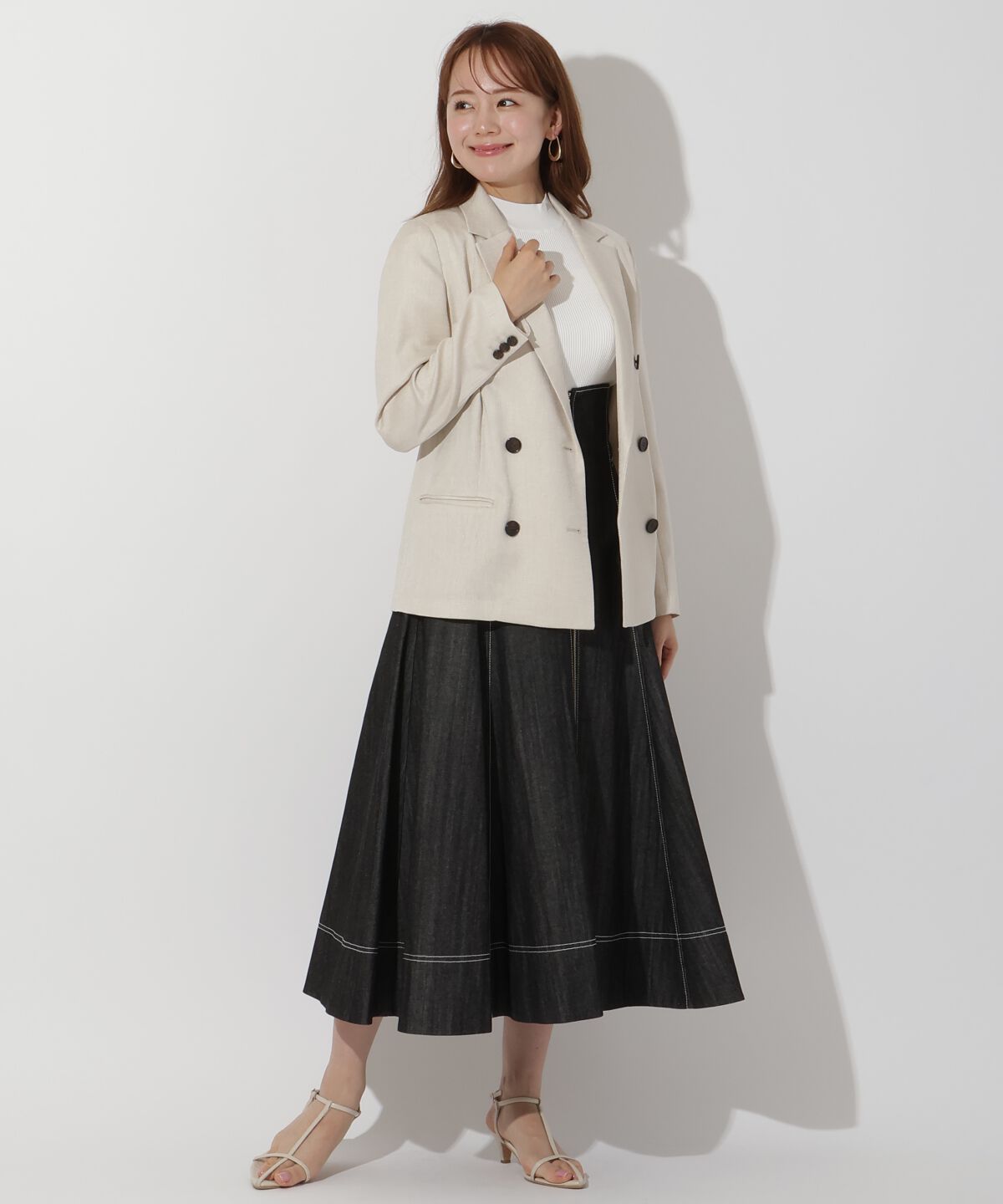 アンドクチュール「麻調テーラードジャケット」|テーラードジャケット|