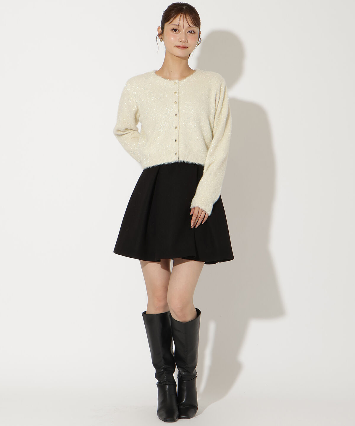 アンドクチュール「ラメシャギーニットカーディガン」|カーディガン|