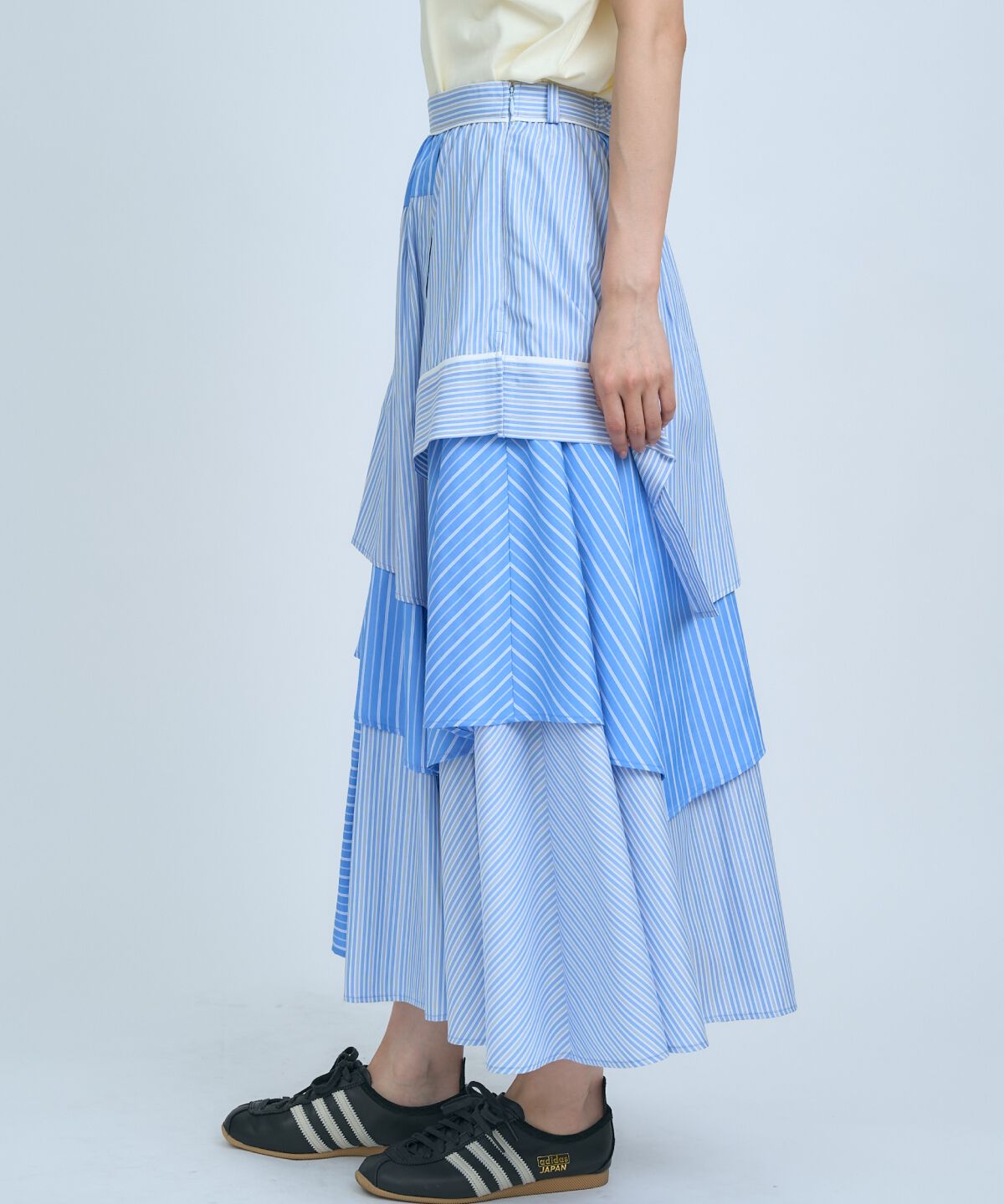アンドクチュール「マルチストライプスカート」|フレア|