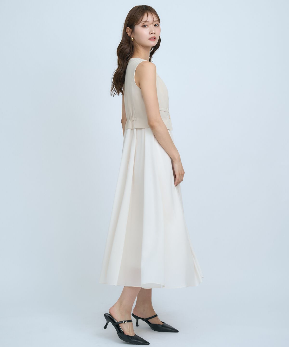 アンドクチュール「ショートジレレイヤードワンピース」|ワンピース|