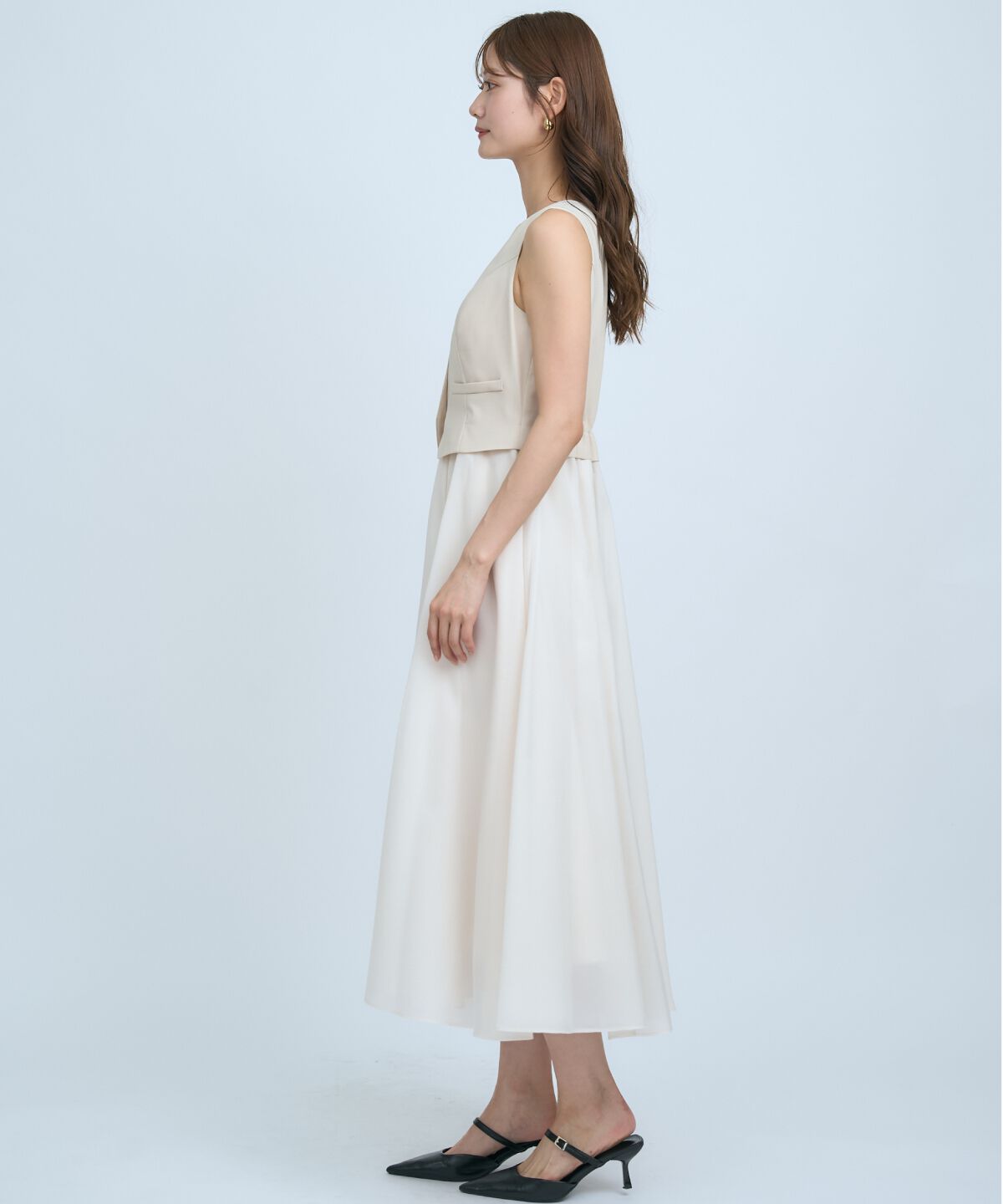 アンドクチュール「ショートジレレイヤードワンピース」|ワンピース|