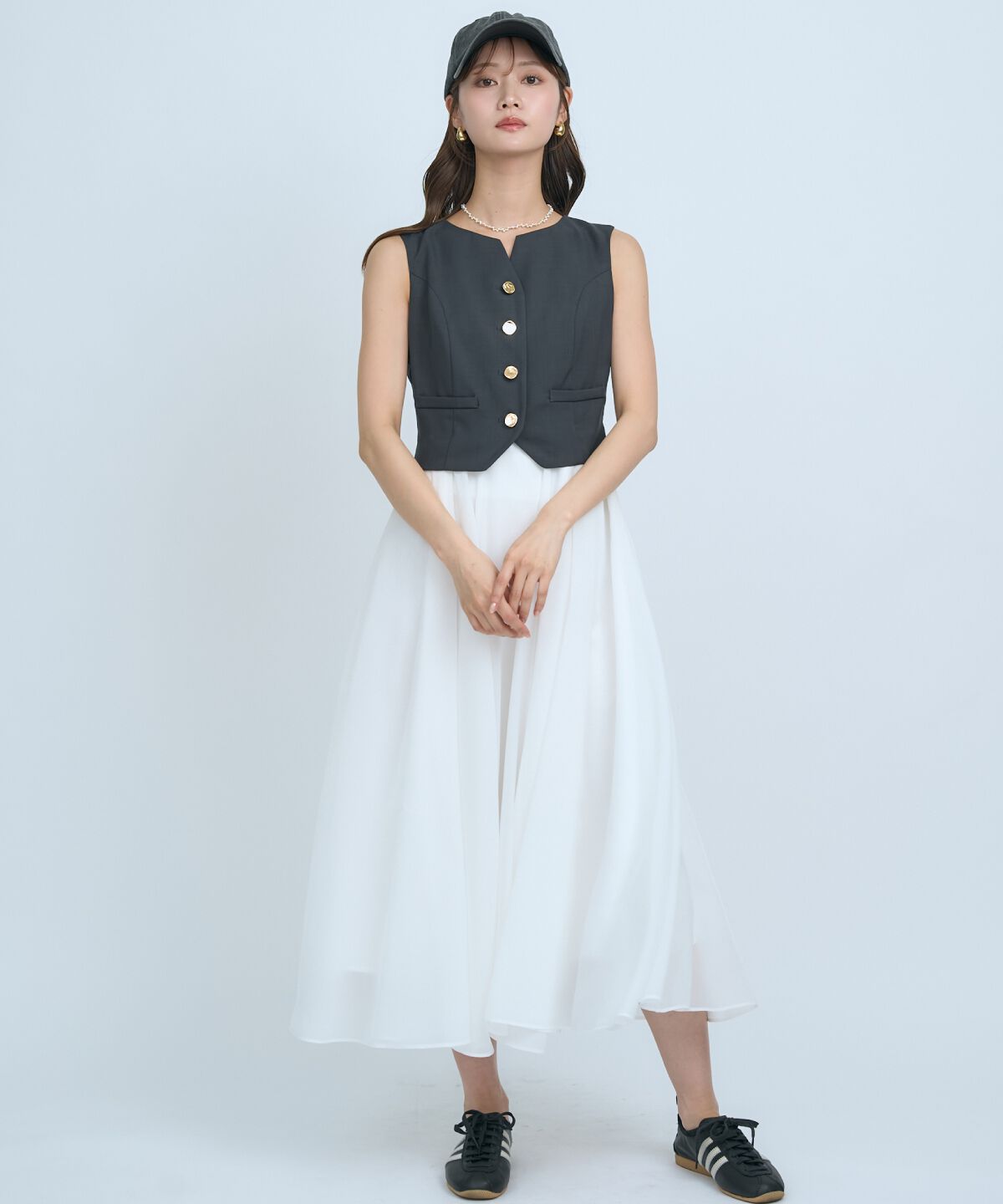 アンドクチュール「ショートジレレイヤードワンピース」|ワンピース|