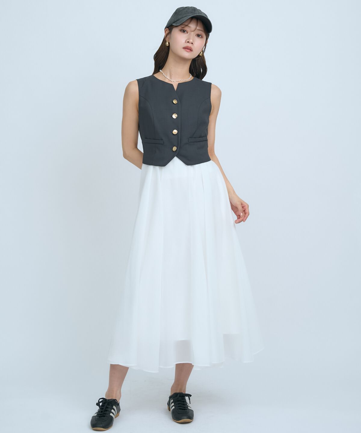 アンドクチュール「ショートジレレイヤードワンピース」|ワンピース|