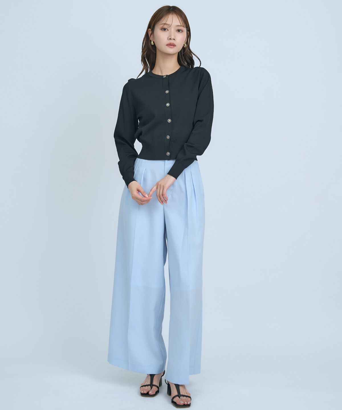 アンドクチュール「クルーネックカーディガン」|カーディガン|