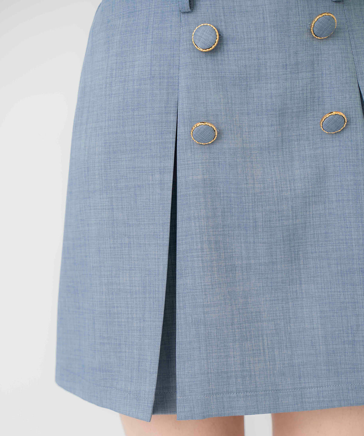 REDYAZEL「ボタン付きボックスプリーツスカート」|台形|