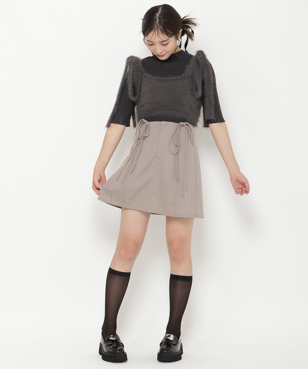 REDYAZEL「ダブルリボンミニスカート」|フレア|