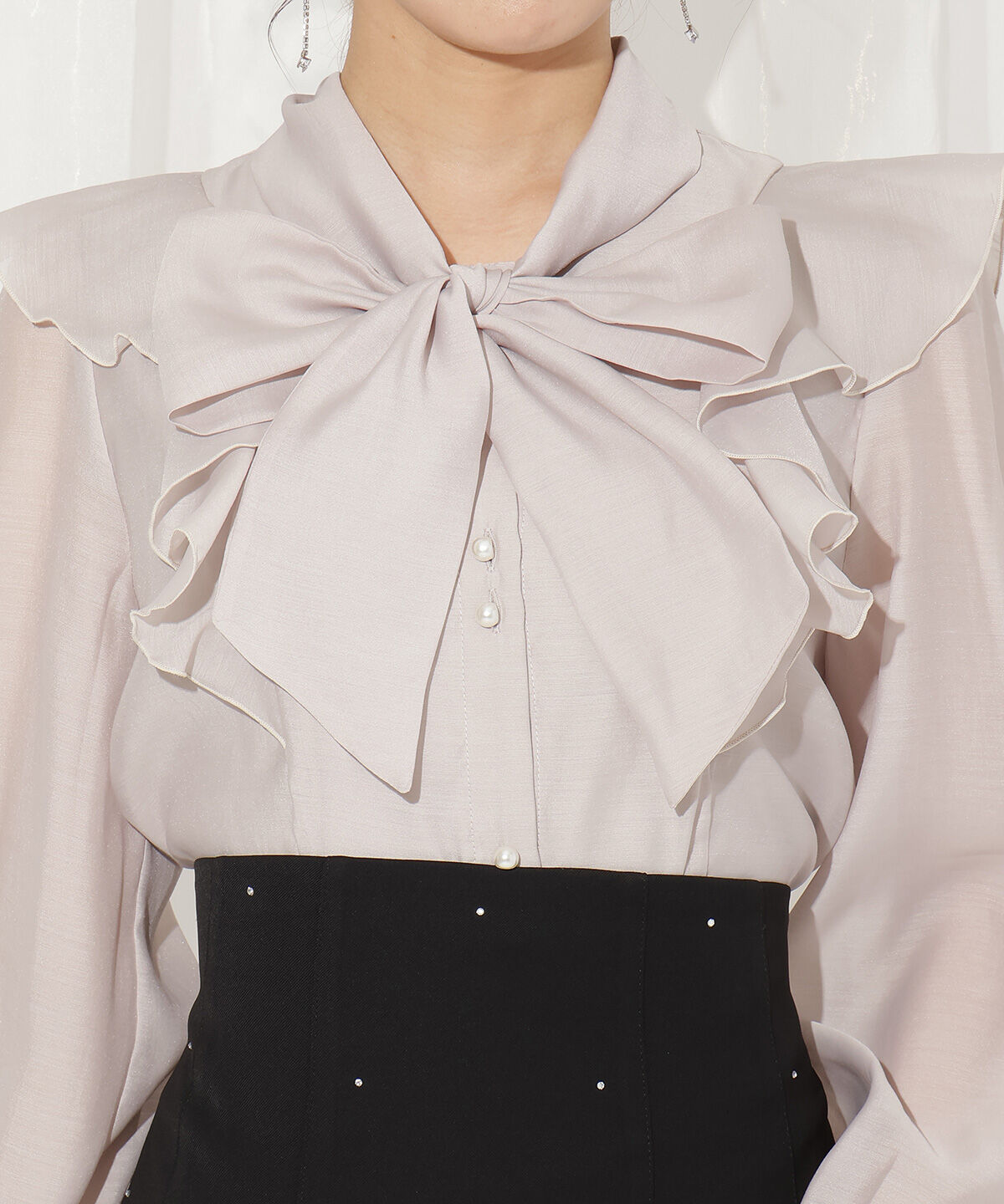 WILLSELECTION「シアーラッフルボウタイブラウス」|シャツ・ブラウス|