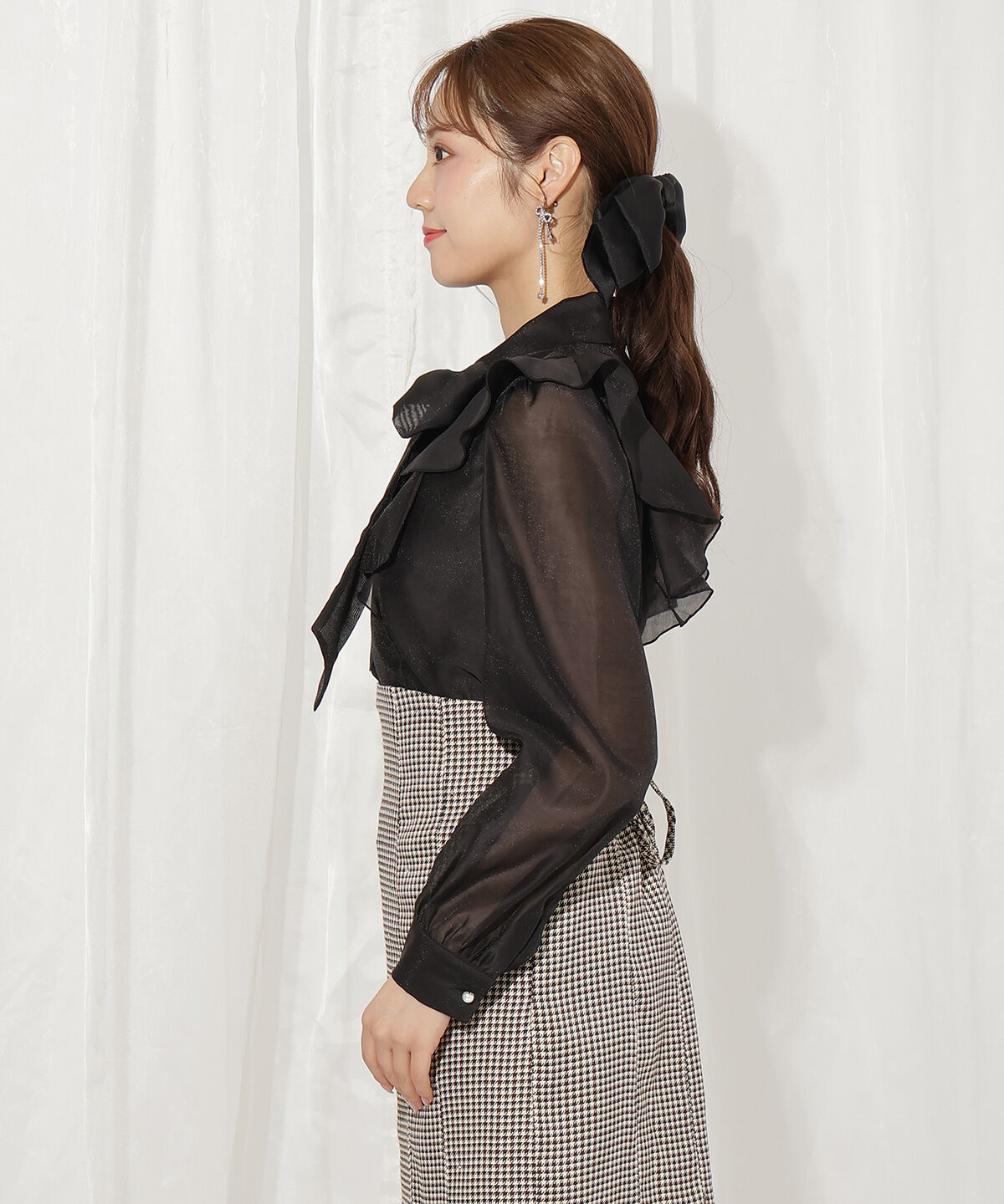 WILLSELECTION「シアーラッフルボウタイブラウス」|シャツ・ブラウス|